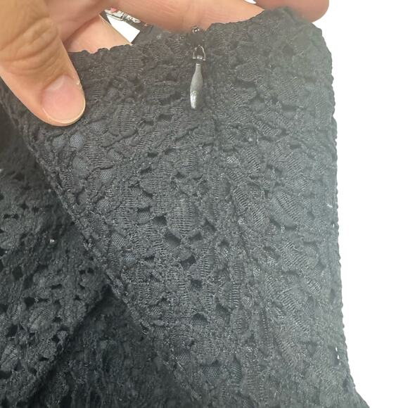 Y2K Sally Mack Couture Black Lace Mini Skirt Lined Youth 12 Womens XS - Picture 5 of 6